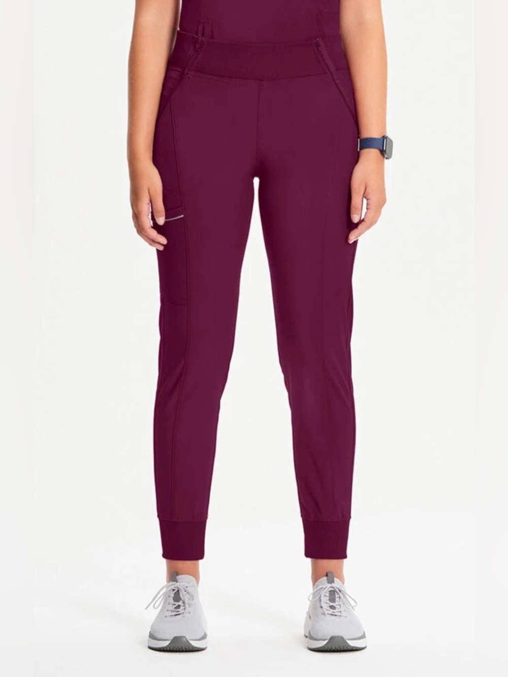 Cherokee Infinity Women's Elastic Waistband Jogger Scrub Pant in Wine Size 4XL